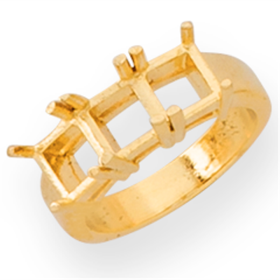 Lds Princess Cut Three Stone Ring