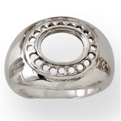 Lds Oval Ctr Ring w/ Melee